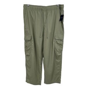 Lucky Brand Wide‎ Leg Relaxed Utility Pant Olive Green Size XL NWT